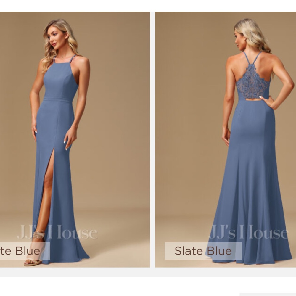 JJs House Slate Blue Bridesmaid Dress